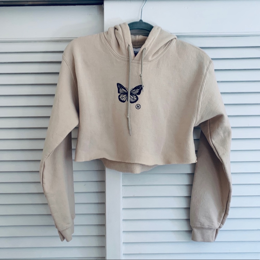 Butterfly cropped hoodie.
